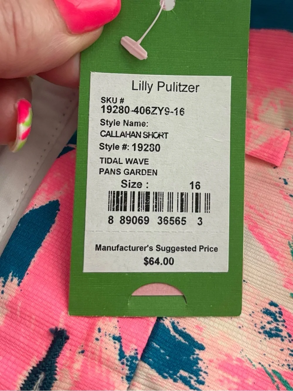 Lilly Pulitzer Callahan Shorts 16 NWT Tidal Wave Pans Garden Pink Floral